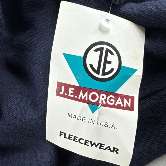 JE Morgan Fleecewear Sweater Mens XL Blank Made in USA Sweatshirt 90s Blue NEW - Picture 7 of 7